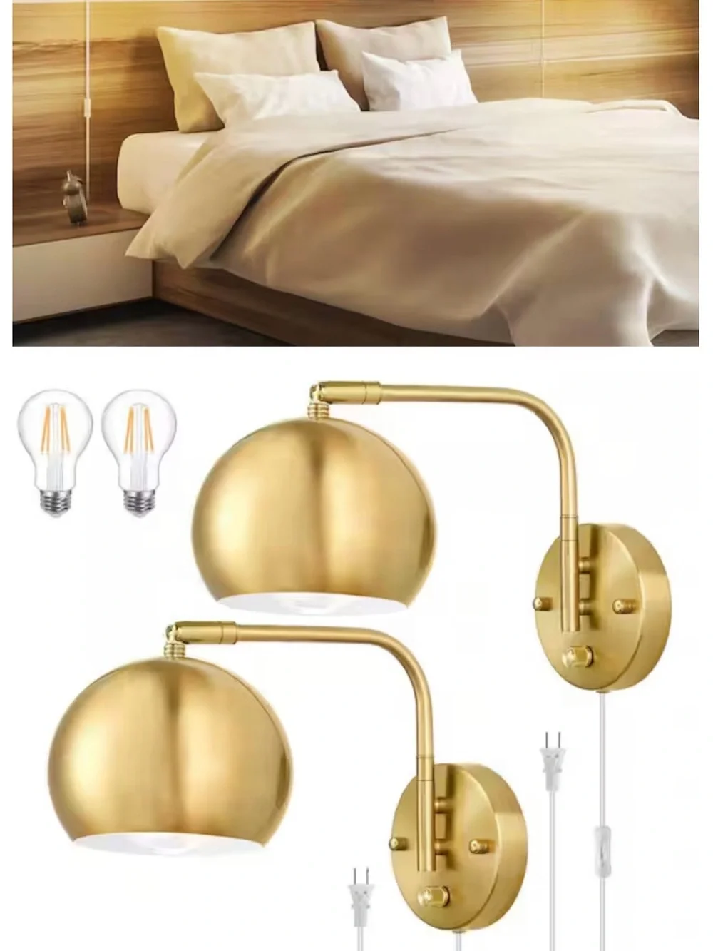 Gold Wall Sconce Light - Modern Home Wall Decor
